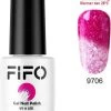 FIFO Nails, Thermo Gel Polish - Glitter - Kristal - Thermo Gellak - Temperatuurgevoelige Nagellak - Thermische Nagellak - Temperatuur Veranderende - Kleur Veranderende #9706 ( Rood - Rood/Wit ) ( Glitter) - UV & LED -Cosmetic Verkoop 1007x1200