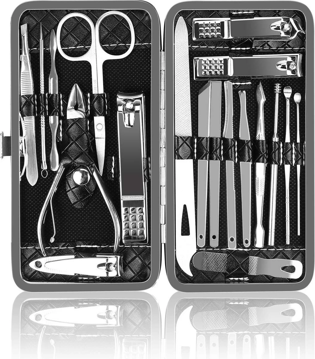 Nagelknipper Set – 18-Delige Pedicure En Manicure Sets Nagelaccessoires – Nagelset – Nagelverzorging Kit – Reisset Zwart 3 Nagelknipper Set – 18-Delige Pedicure En Manicure Sets Nagelaccessoires – Nagelset – Nagelverzorging Kit – Reisset Zwart