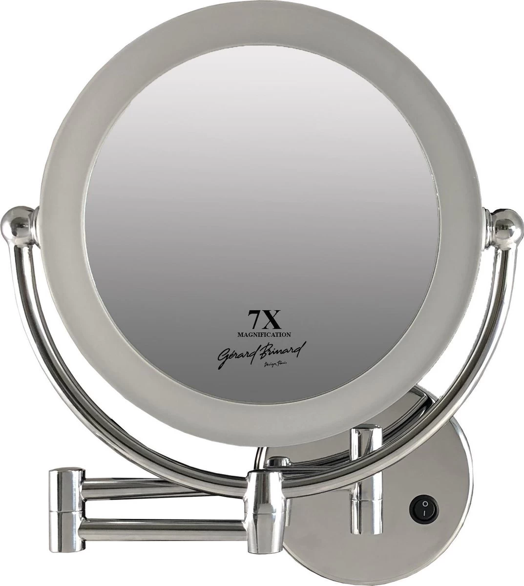 Metalen Verlichte Wand Knik Arm Badkamer LED Spiegel Chroom, Dubbelzijdig Verlicht, 7x Vergroting 22cm Doorsnee, Inculsief 4x AA Batterijen En Stroomkabel(USB). 3 Metalen Verlichte Wand Knik Arm Badkamer LED Spiegel Chroom, Dubbelzijdig Verlicht, 7x Vergroting 22cm Doorsnee, Inculsief 4x AA Batterijen En Stroomkabel(USB).