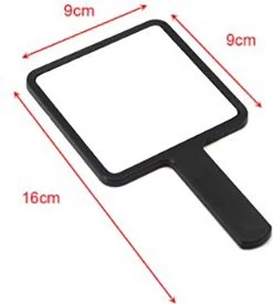 Merkloos Make-Up Spiegel / Handspiegel Met Handvat - Klein - Compact - Handzaam - 8,0 X 8,0 Cm Spiegeloppervlak - Oranje -Cosmetic Verkoop 1077x1200 3