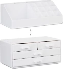 A&K 2in1 Make-up Organizer - 4 Lades Cosmetica Opbergdoos - Kaptafel - Wit 23 A&K 2in1 Make-up Organizer - 4 Lades Cosmetica Opbergdoos - Kaptafel - Wit -Cosmetic Verkoop 1083x1200 4