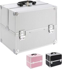 AREBOS Cosmetica Koffer - Beauty Case - Cosmetica Trolley - 15 L - Zilber -Cosmetic Verkoop 1084x1200 1