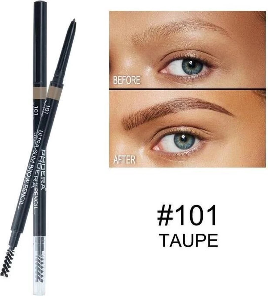 PHOERA™ Ultra-slim Wenkbrauwpotlood - 101 - Taupe 4 PHOERA™ Ultra-slim Wenkbrauwpotlood - 101 - Taupe - Afbeelding 2
