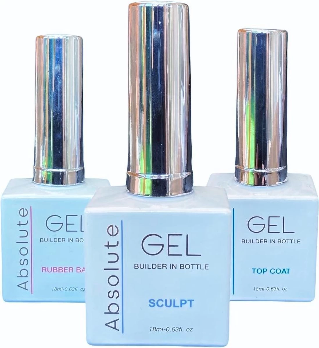 Gellex - SET Absolute Builder Gel In A Bottle #4 "Nyx" - Starterspakket 3x18ml- Gel Nagellakset 4 Gellex - SET Absolute Builder Gel In A Bottle #4 "Nyx" - Starterspakket 3x18ml- Gel Nagellakset - Afbeelding 2