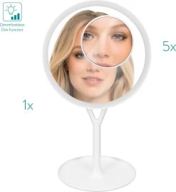 Navaris Make-up Spiegel Met Verlichting - Inclusief Kleinere Handspiegel Met 5x Vergroting - LED-verlichting Met Dim-functie - Wit 14 Navaris Make-up Spiegel Met Verlichting - Inclusief Kleinere Handspiegel Met 5x Vergroting - LED-verlichting Met Dim-functie - Wit -Cosmetic Verkoop 1099x1200 2