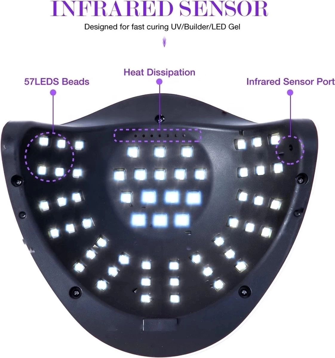 Professionele 180W LED Nageldroger Lamp - Gel Nagel Droger - 180W De Sterkste Nagellamp Op De Markt - Geschikt Voor Elke Nagel, Sneller Droger Voor Gel Polish Nail Apparatuur Automatische Sensor Nail Art Gereedschap Voor Vingernagel En Teennagel 5 Professionele 180W LED Nageldroger Lamp - Gel Nagel Droger - 180W De Sterkste Nagellamp Op De Markt - Geschikt Voor Elke Nagel, Sneller Droger Voor Gel Polish Nail Apparatuur Automatische Sensor Nail Art Gereedschap Voor Vingernagel En Teennagel - Afbeelding 3