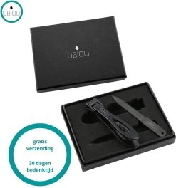 Obioli ™ Nagelknipper Set - Luxe Cadeau Doos Voor Mannen En Vrouwen - Nageltang - Nagelschaar - Kalknagels - Teennagel - Met Nagelvijl - Zwart - Groot - Gift Box -Cosmetic Verkoop 1123x1200 2