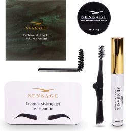 Sensage Wenkbrauwgel Set | Brow Soap | Pomade Donkerbruin | Wenkbrauw Serum | Wenkbrauw Borstel 3 Stuks