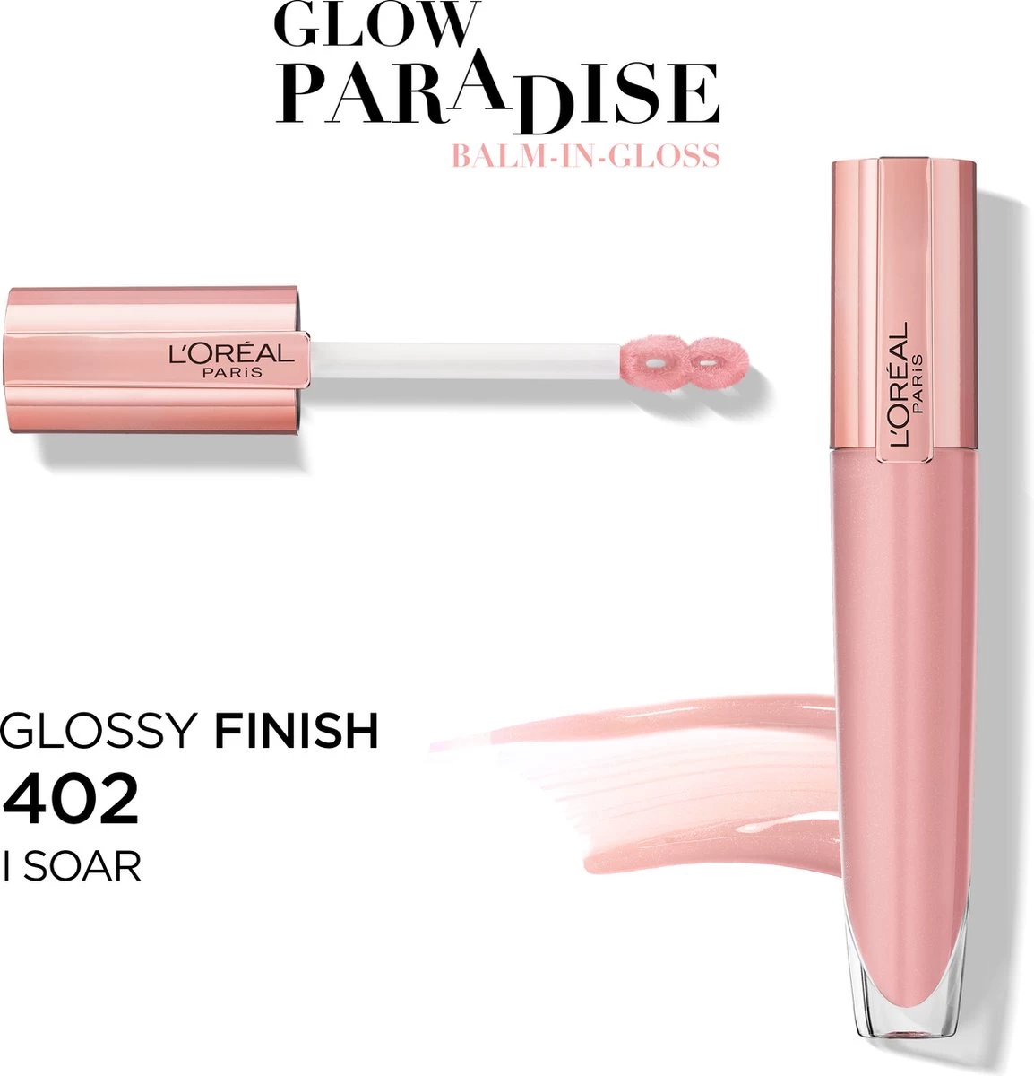 L'Oréal Paris Glow Paradise Balm In Gloss - 402 I Soar - Transparant Roze - Volumegevende Lipgloss - 7 Ml 4 L'Oréal Paris Glow Paradise Balm In Gloss - 402 I Soar - Transparant Roze - Volumegevende Lipgloss - 7 Ml - Afbeelding 2
