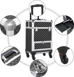 Monkey's Aluminium Kapperskoffer - Zwart - Beauty Case - Cosmeticakoffer - Make-upkoffer - Trolley - 360 Graden Wielen - 34 X 24 X 55.5 Cm 14 Monkey's Aluminium Kapperskoffer - Zwart - Beauty Case - Cosmeticakoffer - Make-upkoffer - Trolley - 360 Graden Wielen - 34 X 24 X 55.5 Cm -Cosmetic Verkoop 1155x1200 3