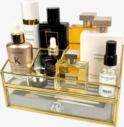 Make Up Organizer Stella | Goud| Cosmetica Organizer|sieraden Organizer | Make Up Organizer | Beautybox | Vitrine Boxje | Glazen Box |Makeup Organizer |Beauty Organizer | Makeupbox |Organizer | Storage Box |Make-uporganizer| Opbergdoos | Sieradendoos -Cosmetic Verkoop 1171x1200 9