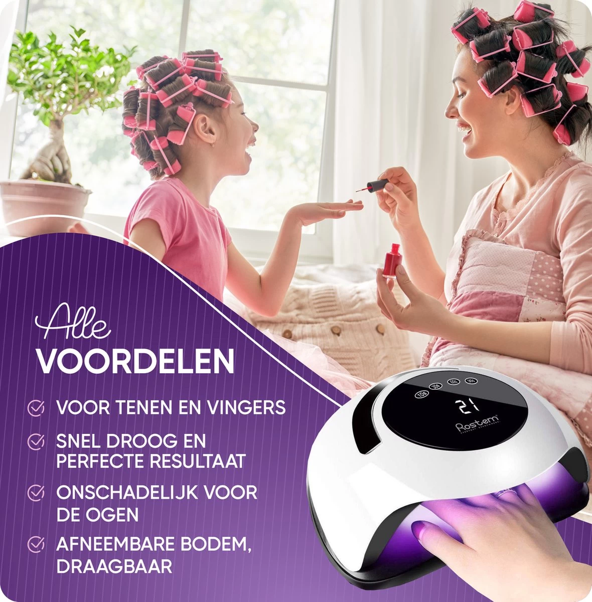 Rostem 120W LED Nageldroger Lamp - UV Lamp - Geschikt Voor Elke Nagel Gellak - 120W 5 Rostem 120W LED Nageldroger Lamp - UV Lamp - Geschikt Voor Elke Nagel Gellak - 120W - Afbeelding 3