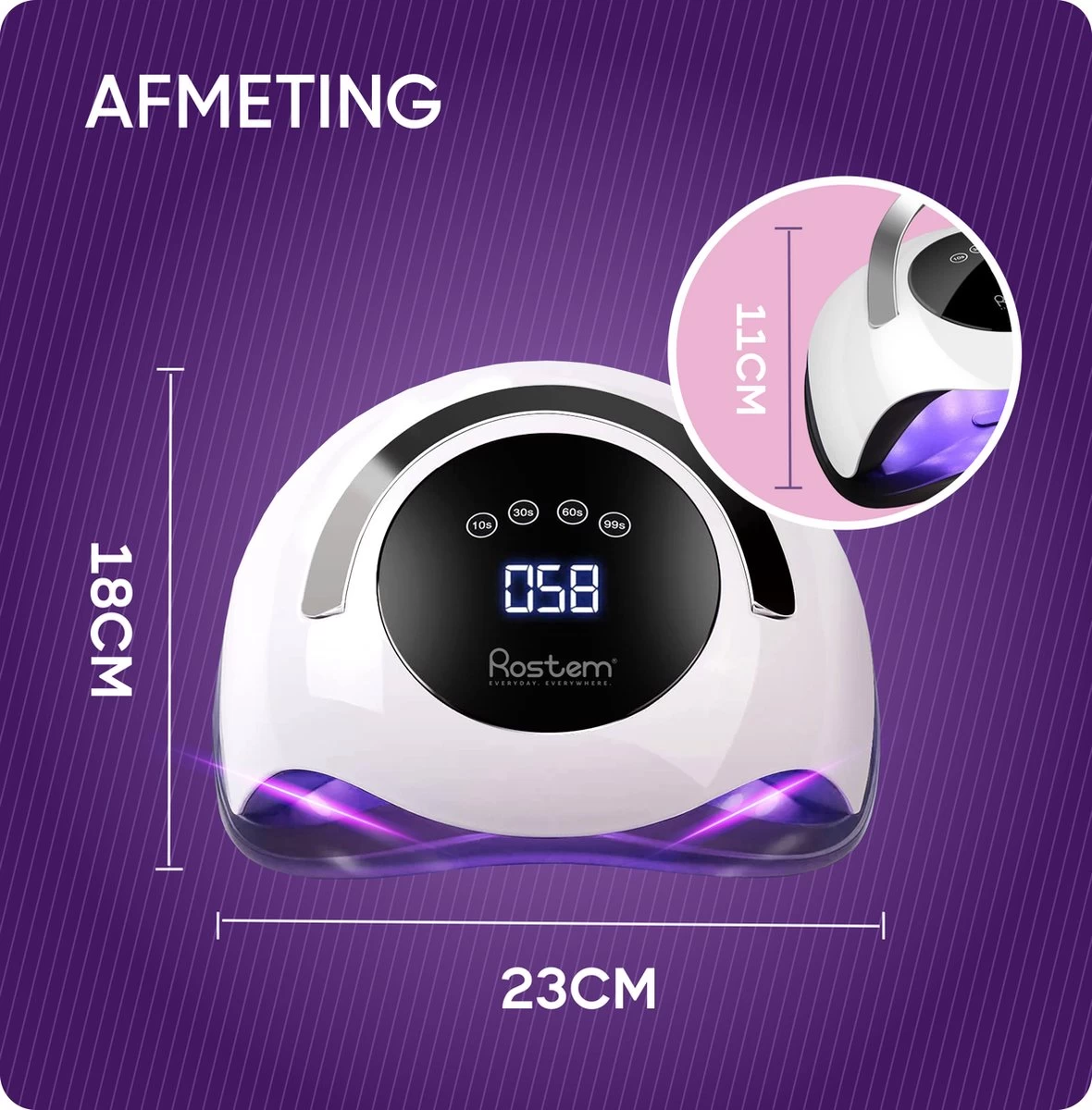 Rostem 120W LED Nageldroger Lamp - UV Lamp - Geschikt Voor Elke Nagel Gellak - 120W 10 Rostem 120W LED Nageldroger Lamp - UV Lamp - Geschikt Voor Elke Nagel Gellak - 120W - Afbeelding 8