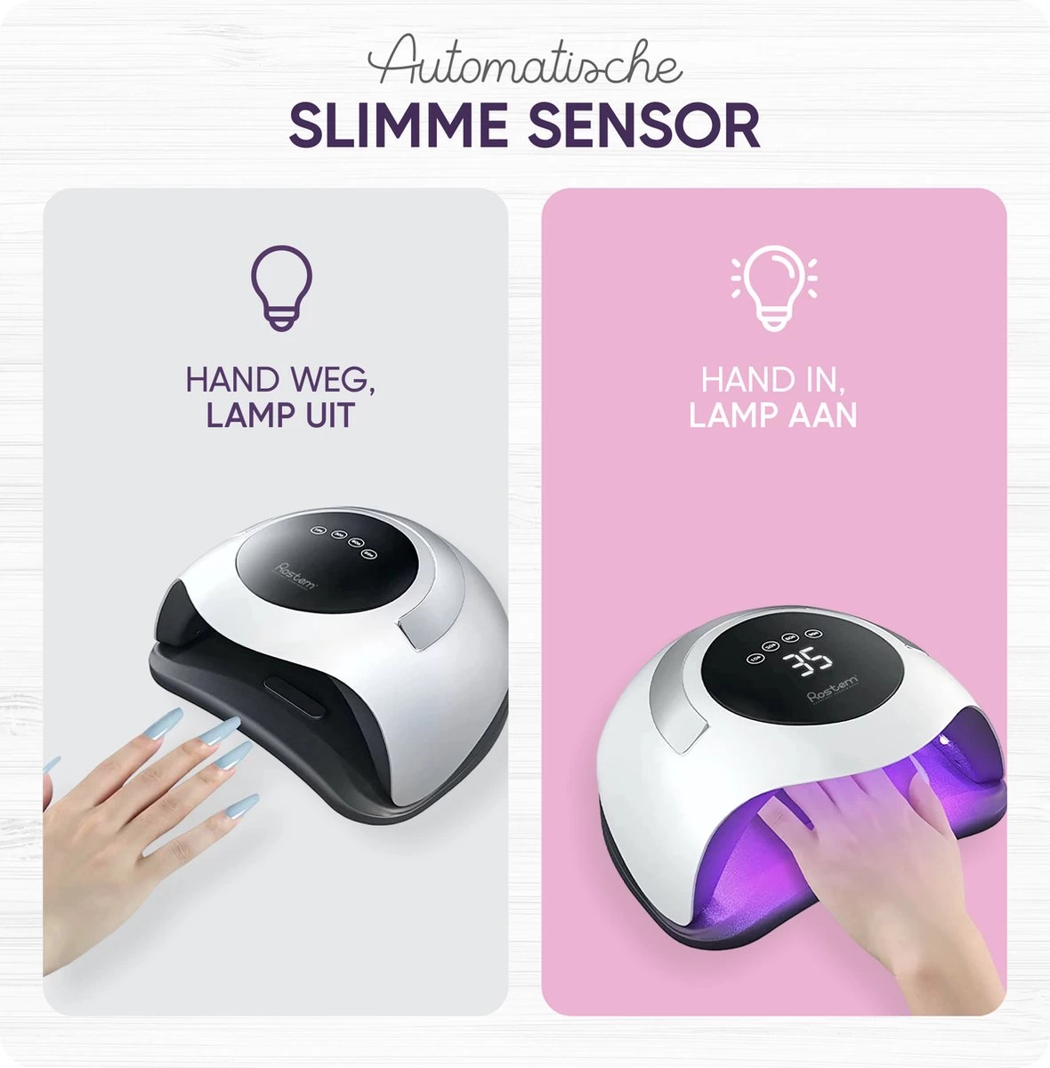 Rostem 120W LED Nageldroger Lamp - UV Lamp - Geschikt Voor Elke Nagel Gellak - 120W 4 Rostem 120W LED Nageldroger Lamp - UV Lamp - Geschikt Voor Elke Nagel Gellak - 120W - Afbeelding 2