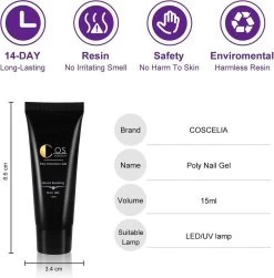 COSCELIA Extenstion Kit | Polygel Nagels | Gelnagels | Nepnagels | Gellak Set | UV Gel | Nail Art Pakket | Buildergel | Starterset | Makkelijk En Snelle Set -Cosmetic Verkoop 1183x1200 2