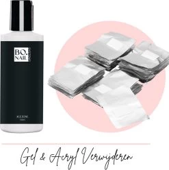 GUAPÀ® Aceton Met Soak Off Wraps | Verwijder Acryl Nagels & Gel Nagels | Gellak Verwijderen | Soak Off Remover | Acetone 100 Ml + 50 Soak Off Wraps