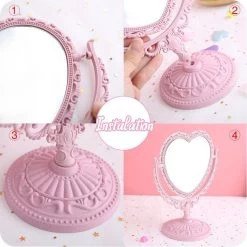 Kawaii Roze Makeup Spiegel - Hart Spiegel - Dubbelzijdig - Makeup Mirror -Cosmetic Verkoop 1198x1200 49