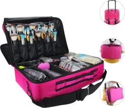 Cosmetica Koffer - Make-up Koffer Met Verstelbare Vakken - Visagie En Nagelstyliste Beauty Koffer - 37x27x13CM - Roze -Cosmetic Verkoop 1200x1034 1