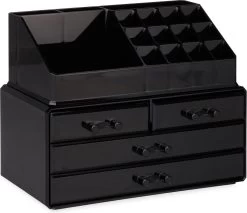 A&K 2in1 Make-up Organizer - 4 Lades Cosmetica Opbergdoos - Kaptafel - Zwart -Cosmetic Verkoop 1200x1035 2