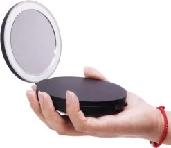 UNIQ Drievoudige Compacte Reisspiegel Met LED (vergroting 5x En 10x) - Make Up Spiegel Met Verlichting - Zwart -Cosmetic Verkoop 1200x1036 6