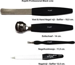 Rojafit Semiprofessionele Safiervijl 12,5 Cm. Zwart -Cosmetic Verkoop 1200x1043