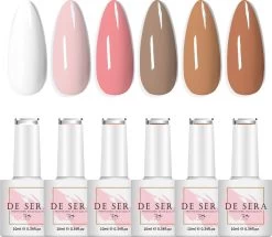 De Sera Gellak 6-delige Set - Gel Nagellak - Nude Edition - 10ml - Nude Kleuren