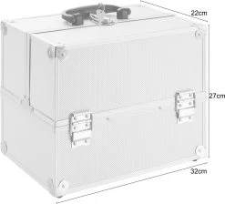 AREBOS Cosmetica Koffer - Beauty Case - Cosmetica Trolley - 15 L - Zilber -Cosmetic Verkoop 1200x1088 2