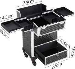 Monkey's Aluminium Kapperskoffer - Zwart - Beauty Case - Cosmeticakoffer - Make-upkoffer - Trolley - 360 Graden Wielen - 34 X 24 X 55.5 Cm 18 Monkey's Aluminium Kapperskoffer - Zwart - Beauty Case - Cosmeticakoffer - Make-upkoffer - Trolley - 360 Graden Wielen - 34 X 24 X 55.5 Cm -Cosmetic Verkoop 1200x1107 5