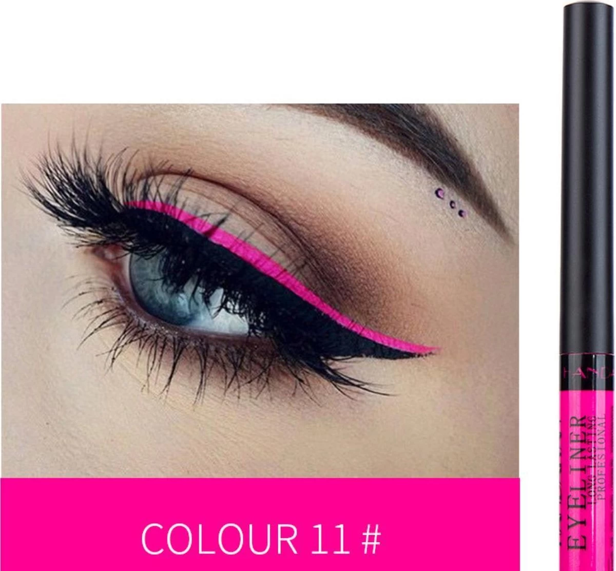 Handaiyan Liquid Eyeliner – 12 Verschillende Kleuren - Make Up – Set - Kleur - Cadeau - Kleuren - Waterproof & Langhoudend 11 Handaiyan Liquid Eyeliner – 12 Verschillende Kleuren - Make Up – Set - Kleur - Cadeau - Kleuren - Waterproof & Langhoudend - Afbeelding 9