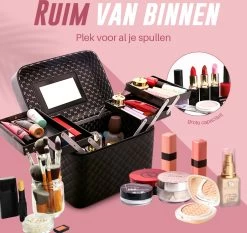 Make Up Koffer En Organizer - Beautycase Met Spiegel - Dames - Cosmetica En Visagie - Zwart 19 Make Up Koffer En Organizer - Beautycase Met Spiegel - Dames - Cosmetica En Visagie - Zwart -Cosmetic Verkoop 1200x1131 9