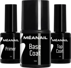 Méanail Gellak – Starterspakket - Primer 15ml - Base Coat 10ml - Top Coat 15ml - Voor Led Lamp - Gel Nagellak