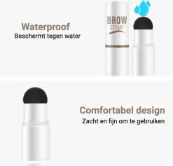 Merkloos Premium Wenkbrauw Stempel - Wenkbrauw Sjabloon - Wenkbrauwstempel - Brow Stamp - 10 Sjablonen - Borsteltje - Herbruikbaar - Waterdicht - Cadeau Voor Haar - Mediumbruin -Cosmetic Verkoop 1200x1151 3