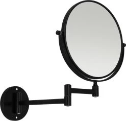 LYVION Make-up Spiegel - Scheerspiegel - Vergrootspiegel - 2 Spiegels - Voor Aan De Wand - Uitklapbaar - Verstelbaar - Cosmeticaspiegel - Dubbelzijdig - RVS - Zwart -Cosmetic Verkoop 1200x1151 4