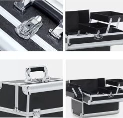 Confibel Make Up Koffer - Uitklapbaar - 5 Opbergbakken - Met Slot -Cosmetic Verkoop 1200x1153 4