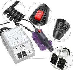 Elektrische Nagelvijl/ Nagelfrees - Inclusief 6 Vijlen - Nagelfrees Machine Voor Slijpen / Snijden / Polijsten - Manicure / Pedicure Nagel Vijlmachine - Verzorging Voor Nagels / Handen / Voeten