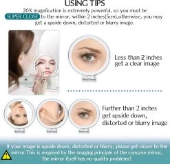 5 Inch, 20x Vergrotende Spiegel, Tweezijdige Spiegel, 20X/1x Vergroting, Opvouwbare Make-upspiegel Met Handheld/standaard, Gebruik Voor Make-up Toepassing, Pincet, En Mee-eter/smetverwijdering. (zilver) -Cosmetic Verkoop 1200x1160 9