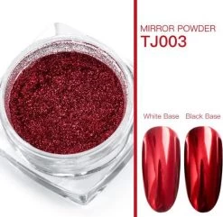 Merkloos EPIN | Nagel Dip Poeder | Mirror Powder | Nagel Decoratie | Spiegel Poeder | Nail Art | ROOD