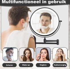 Make Up - Spiegel - Led Verlichting - 10X Vergroting - 3 Lichtstanden - Wandspiegel Rond - Badkamer - Mat Zwart - Draadloos 15 Make Up - Spiegel - Led Verlichting - 10X Vergroting - 3 Lichtstanden - Wandspiegel Rond - Badkamer - Mat Zwart - Draadloos -Cosmetic Verkoop 1200x1174 10