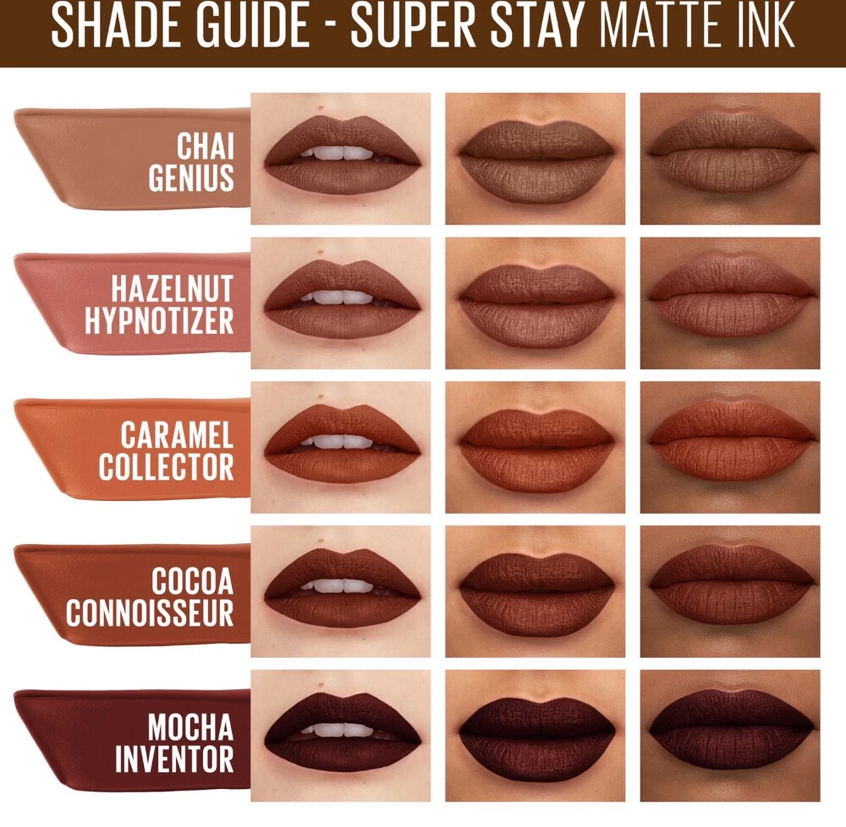 Maybelline SuperStay Matte Ink Lipstick - 260 Hazelnut Hypnotizer - Nude Lippenstift - 5 Ml 6 Maybelline SuperStay Matte Ink Lipstick - 260 Hazelnut Hypnotizer - Nude Lippenstift - 5 Ml - Afbeelding 4