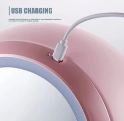 Make Up Organizer Met Make Up Spiegel En Led Verlichting | Usb Opladen Make-Up Tool Organizer Cosmetische Opbergdoos Draagbare Lade Led Spiegel Make-Up Tool Kits Opbergrek Maquillage | Make Up Spiegel Met Verlichting | Make Up Organizer Lades - Roze -Cosmetic Verkoop 1200x1176 14