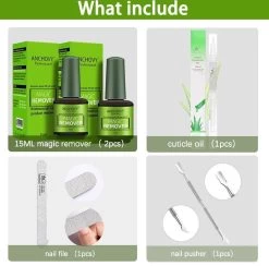 Magic Soak Off Nailpolish Remover - Magische Gellak Remover - 2 X 15 Ml!!! - Inclusief Nagelvijl, Bokkepootje En Olie - Nagellak Verwijderaar - Gellak Remover - -Cosmetic Verkoop 1200x1186 1