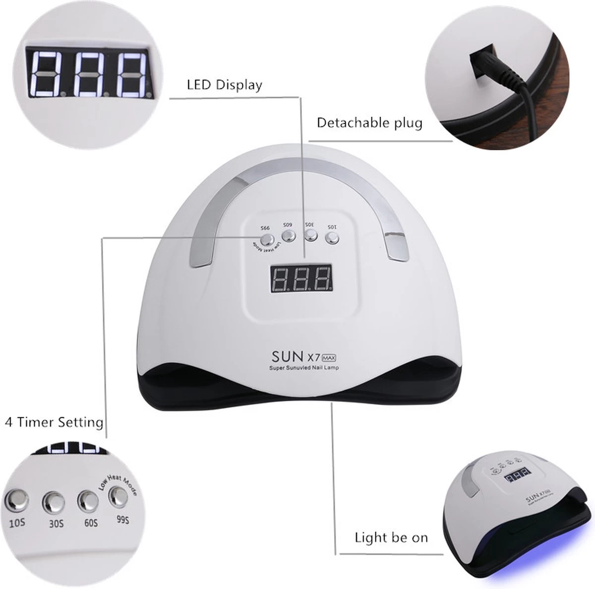 Professionele 180W LED Nageldroger Lamp - Gel Nagel Droger - 180W De Sterkste Nagellamp Op De Markt - Geschikt Voor Elke Nagel, Sneller Droger Voor Gel Polish Nail Apparatuur Automatische Sensor Nail Art Gereedschap Voor Vingernagel En Teennagel 7 Professionele 180W LED Nageldroger Lamp - Gel Nagel Droger - 180W De Sterkste Nagellamp Op De Markt - Geschikt Voor Elke Nagel, Sneller Droger Voor Gel Polish Nail Apparatuur Automatische Sensor Nail Art Gereedschap Voor Vingernagel En Teennagel - Afbeelding 5