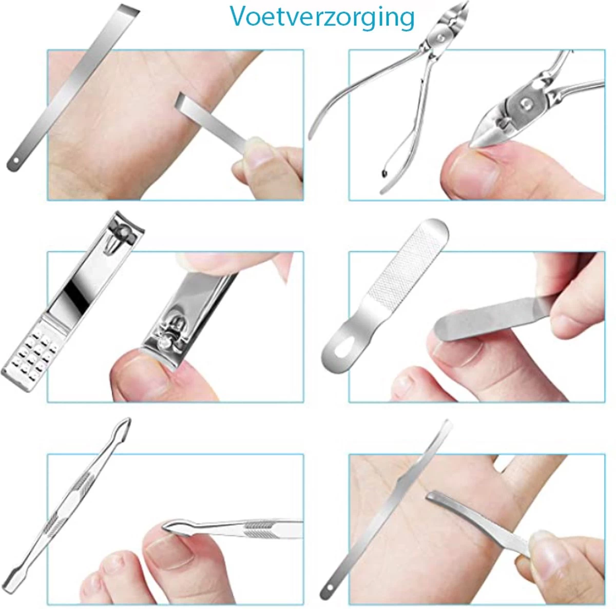 Nagelknipper Set – 18-Delige Pedicure En Manicure Sets Nagelaccessoires – Nagelset – Nagelverzorging Kit – Reisset Zwart 8 Nagelknipper Set – 18-Delige Pedicure En Manicure Sets Nagelaccessoires – Nagelset – Nagelverzorging Kit – Reisset Zwart - Afbeelding 6