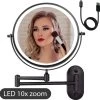 Make Up - Spiegel - Led Verlichting - 10X Vergroting - 3 Lichtstanden - Wandspiegel Rond - Badkamer - Mat Zwart - Draadloos -Cosmetic Verkoop 1200x1191 10
