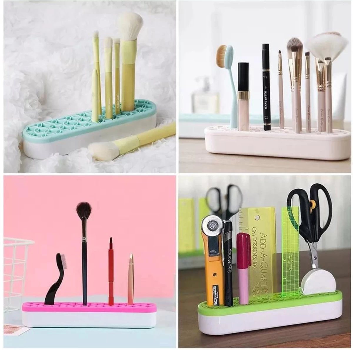 Make Up Organizer - Grijs - Make Up Holder - Kwasten Organizer - Make Up Houder - Nagellak/Lipstick Organizer - Lippenstift Houder - Siliconen 4 Make Up Organizer - Grijs - Make Up Holder - Kwasten Organizer - Make Up Houder - Nagellak/Lipstick Organizer - Lippenstift Houder - Siliconen - Afbeelding 2