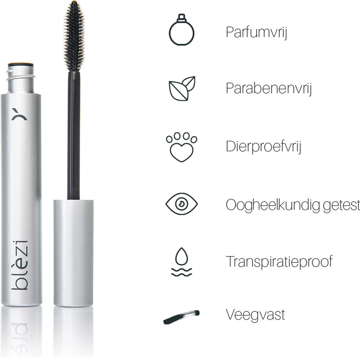 Blèzi® Mascara 10 Black - Mascara Gevoelige Ogen - Zwart 4 Blèzi® Mascara 10 Black - Mascara Gevoelige Ogen - Zwart - Afbeelding 2