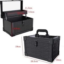 Make Up Koffer- Make Up Organizer- Beautycase -zwart -Make-upkoffer- Multifunctionele Koffer- Make-upkoffer- Sieradenkoffer- Kapperskoffer- Afneembare Schouderriem- Klassieke Zwarte Beautycase -Cosmetic Verkoop 1200x1196 15
