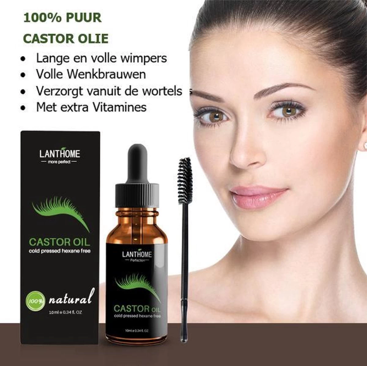 100% Natuurlijke Groei - Wenkbrauwserum - Vollere Wenkbrauwen - Castor Olie - Wenkbrauw Serum - 10ML 4 100% Natuurlijke Groei - Wenkbrauwserum - Vollere Wenkbrauwen - Castor Olie - Wenkbrauw Serum - 10ML - Afbeelding 2
