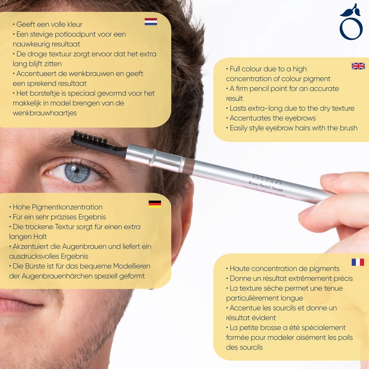 Herome Eye Care Wenkbrauwpotlood Taupe - Brow Pencil - Met Borsteltje, Stevige Potloodpunt En Puntenslijper 7 Herome Eye Care Wenkbrauwpotlood Taupe - Brow Pencil - Met Borsteltje, Stevige Potloodpunt En Puntenslijper - Afbeelding 5