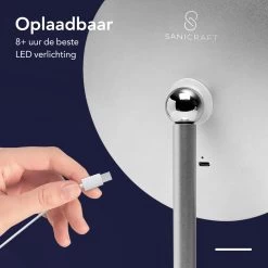 Make-up Spiegel Van Sanicraft® - USB Oplaadbaar - 360 Graden Draaibaar - Make Up Spiegel Met LED Verlichting - Afneembaar 10x Vergroting Spiegeltje - Diameter 17cm -Cosmetic Verkoop 1200x1200 1574